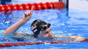 Lilly King po wygranej na 100 metrów stylem klasycznym