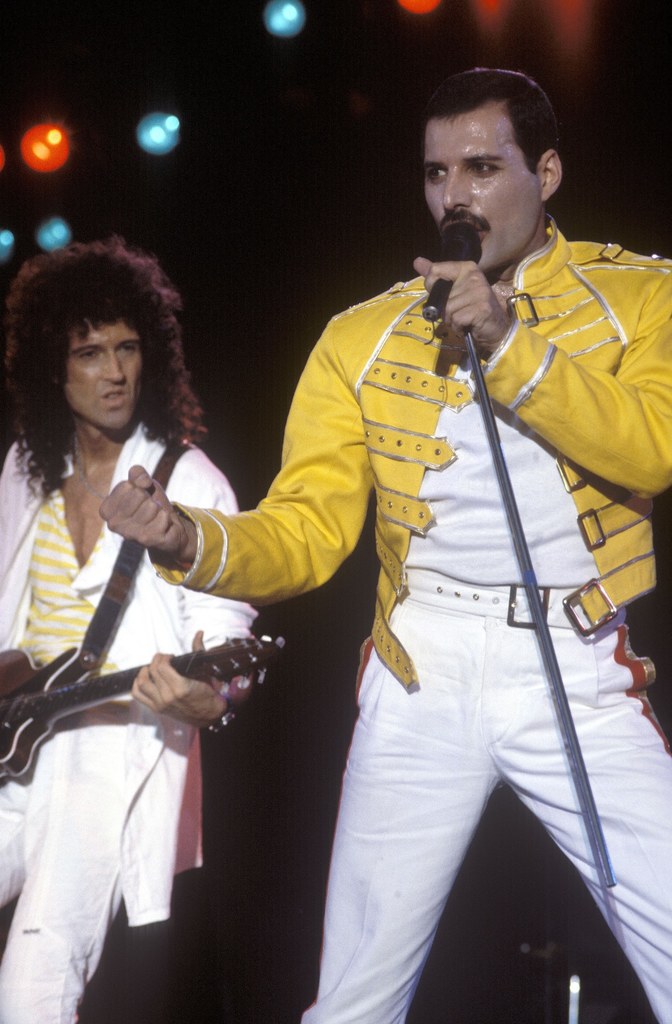 Brian May i Freddie Mercury (Queen) na Wembley - 11 lipca 1986 r.