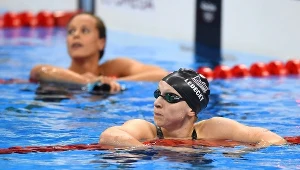 Katie Ledecky po wyścigu 