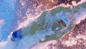 Michael Phelps podczas wyścigu