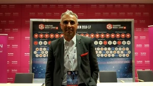 Szef hokejowej Ligi Mistrzów Martin Baumann w Krakowie, przy okazji meczu Comarch/Cracovia - Sparta Praga.