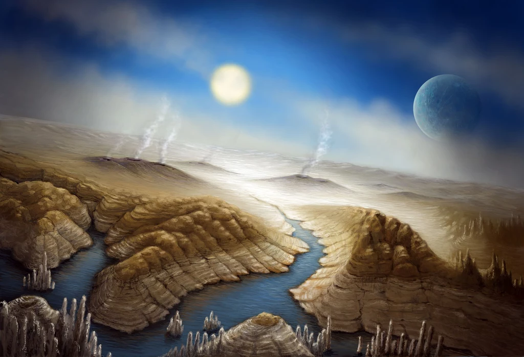 Kepler-452b - artystyczna wizja powierzchni tej planety Kepler-452b - artystyczna wizja powierzchni tej planety