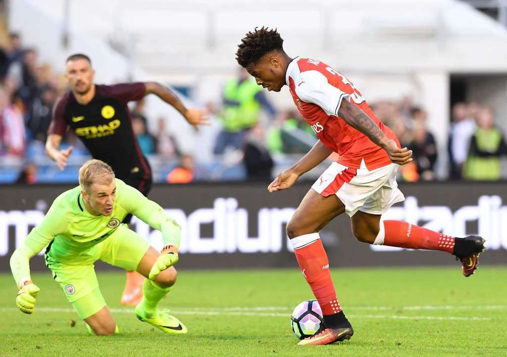 Joe Hart podczas towarzyskiego meczu z Arsenalem Londyn Joe Hart podczas towarzyskiego meczu z Arsenalem Londyn