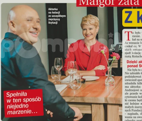 Kożuchowska na kolacji z panem Andrzejem Kożuchowska na kolacji z panem Andrzejem