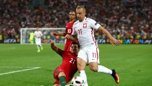 Kamil Grosicki w meczu z Portugalią na Euro 2016