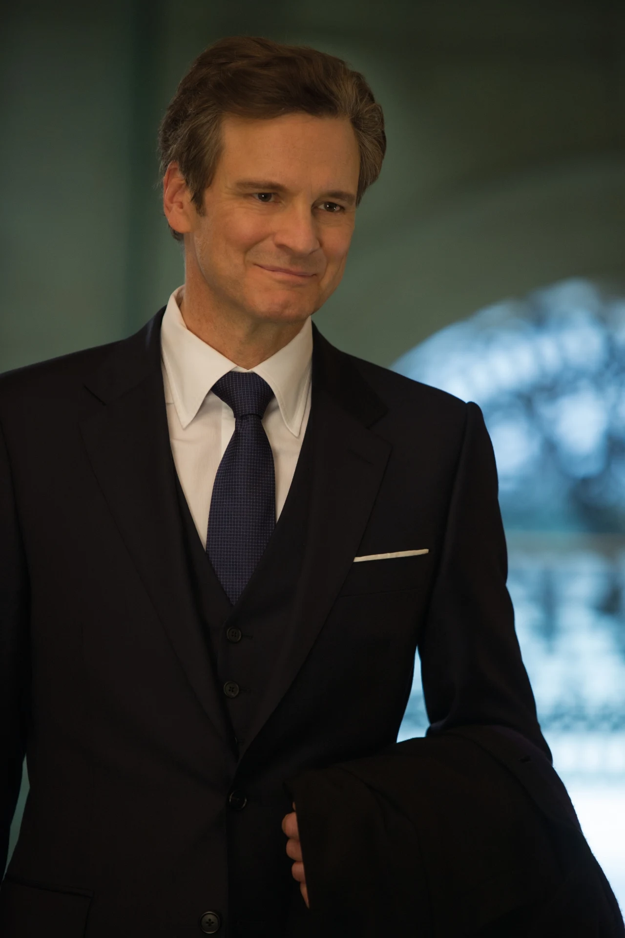 Colin Firth w scenie z filmu "Bridget Jones 3"