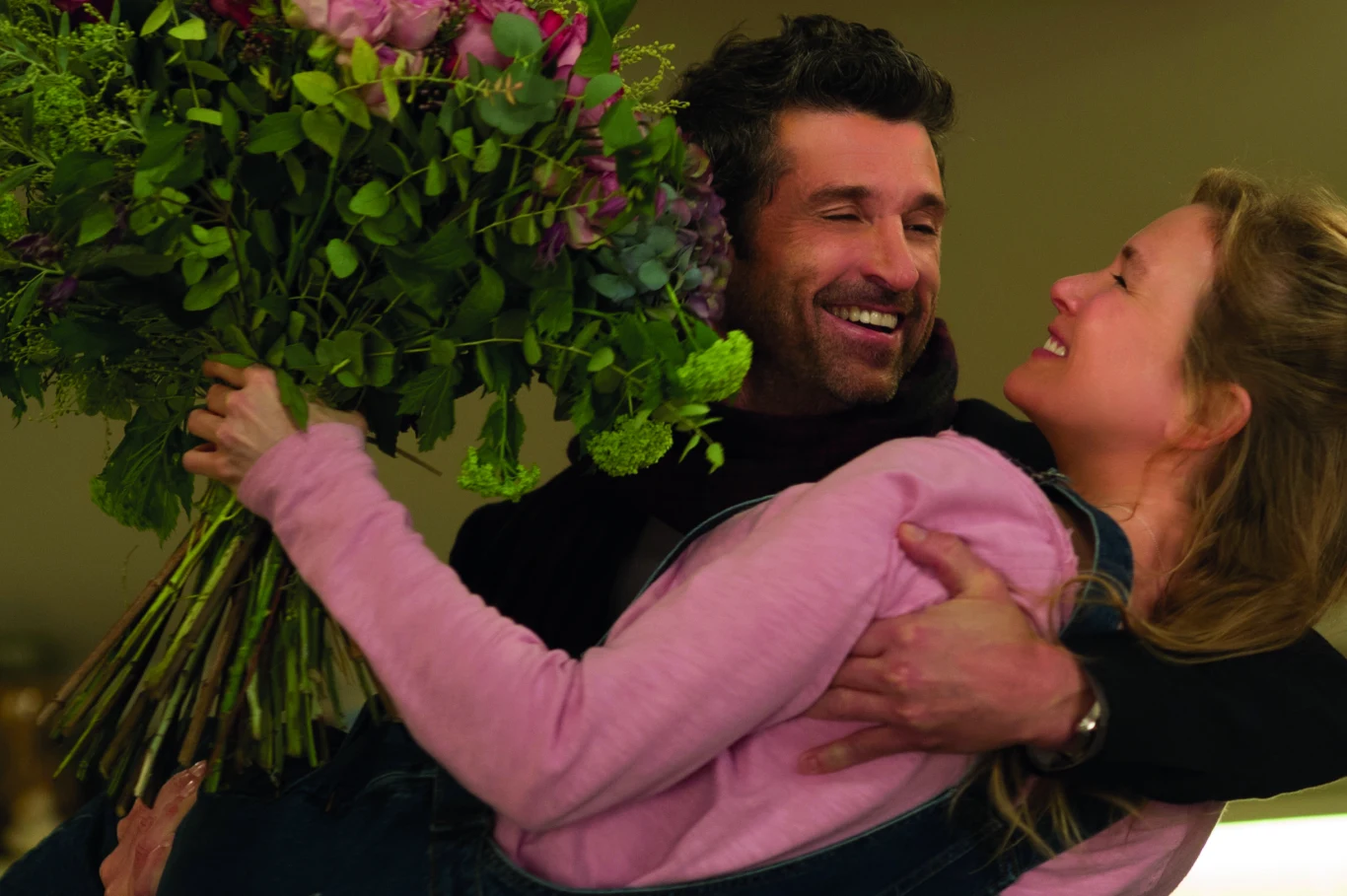 Renée Zellweger i Patrick Dempsey w scenie z filmu "Bridget Jones 3"