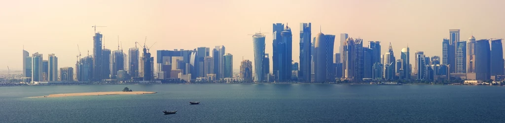Panorama dzielnicy biznesowej w Katarze