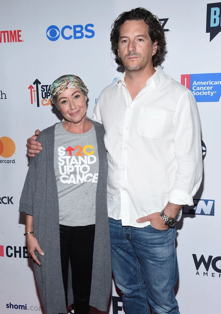 Shannen Doherty z mężem Kurtem Iswarienko na gali Stand Up To Cancer