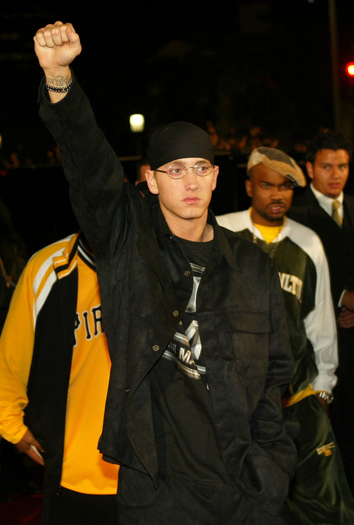 Eminem na premierze "8. Mili" w 2002 r.