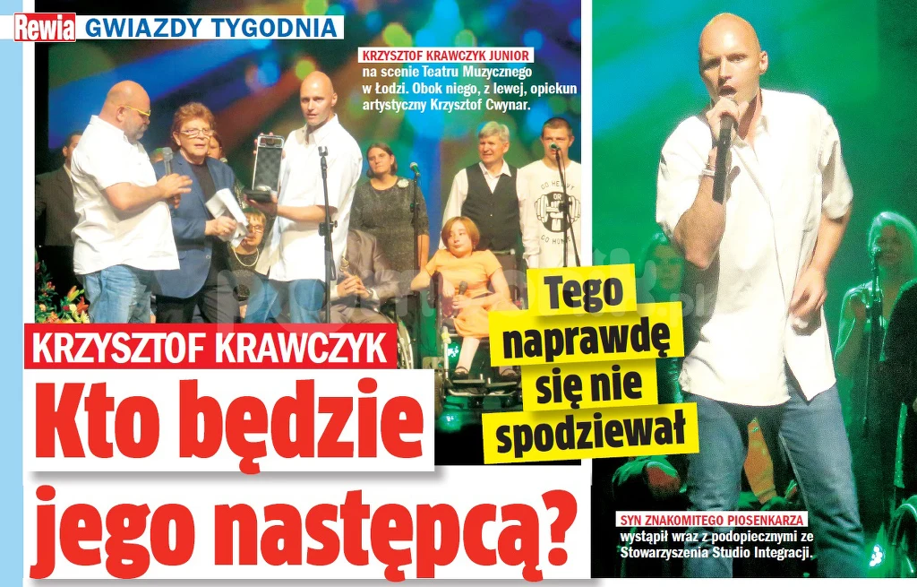 Krzysztof Krawczyk junior na scenie Krzysztof Krawczyk junior na scenie
