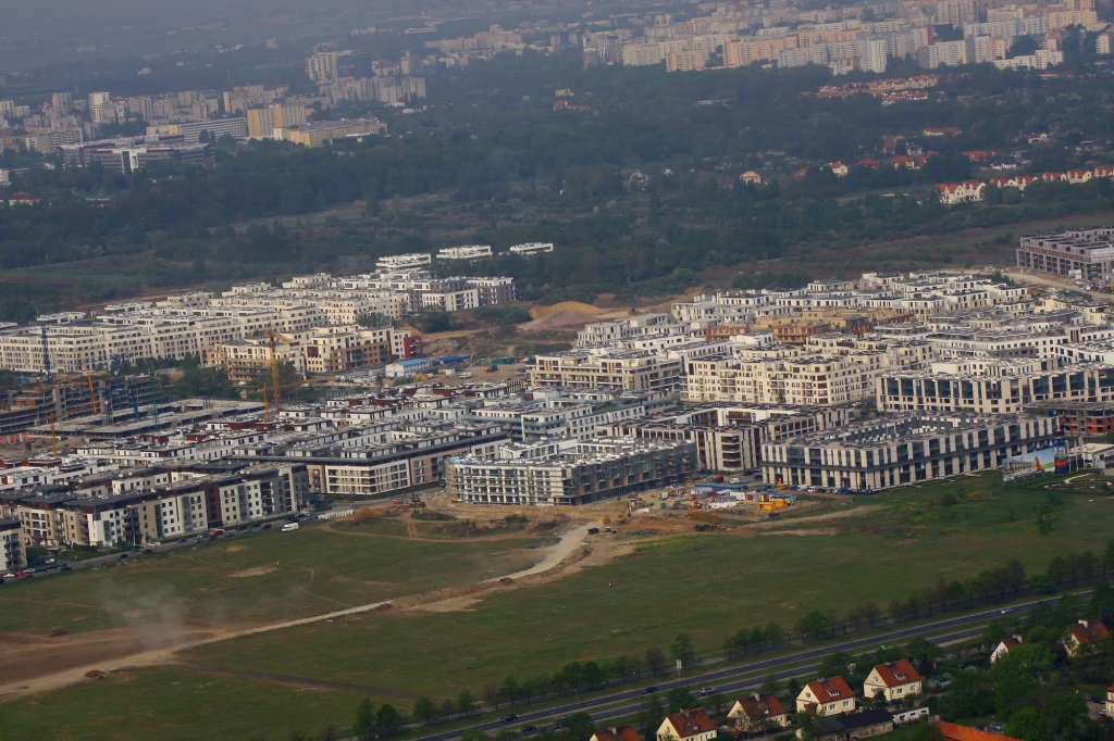 Miasteczko Wilanów z lotu ptaka