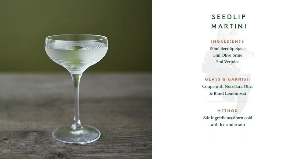 Seedlip Martini - jeden z przepisów sugerowanych przez producenta