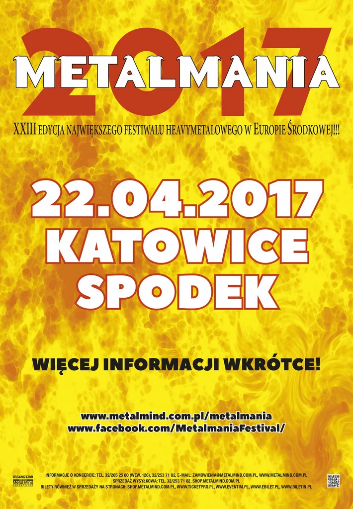 Plakat zapowiadający Metalmanię 2017