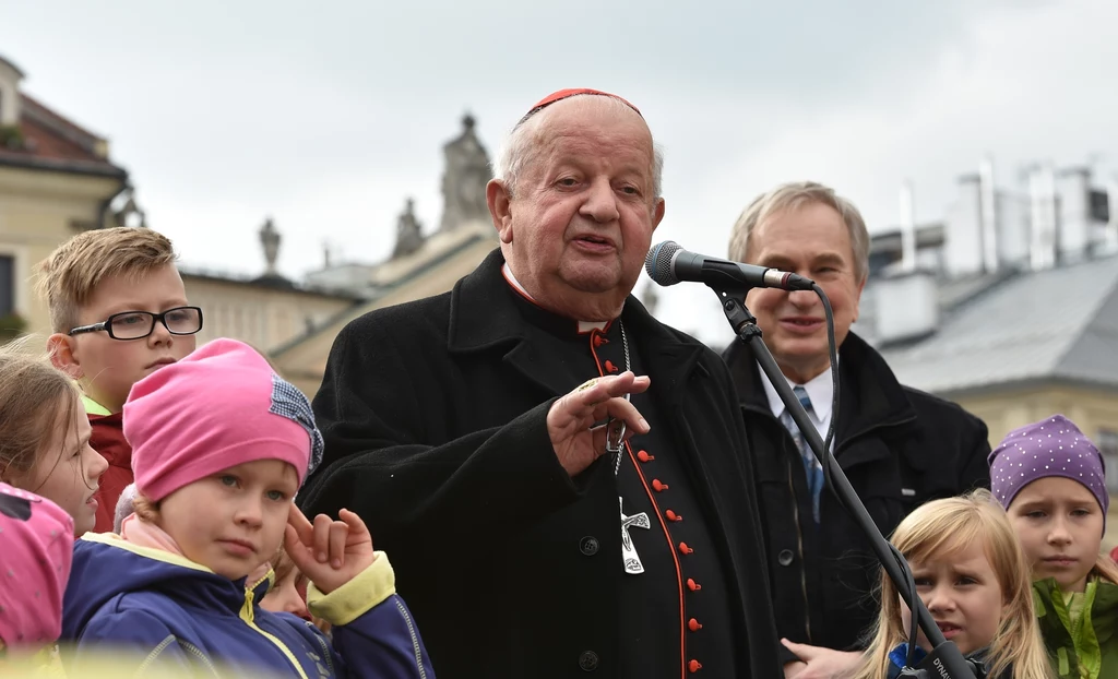 Metropolita krakowski kard. Stanisław Dziwisz przemawia do uczestników pierwszego Małopolskiego Marszu dla Życia i Rodziny Metropolita krakowski kard. Stanisław Dziwisz przemawia do uczestników pierwszego Małopolskiego Marszu dla Życia i Rodziny