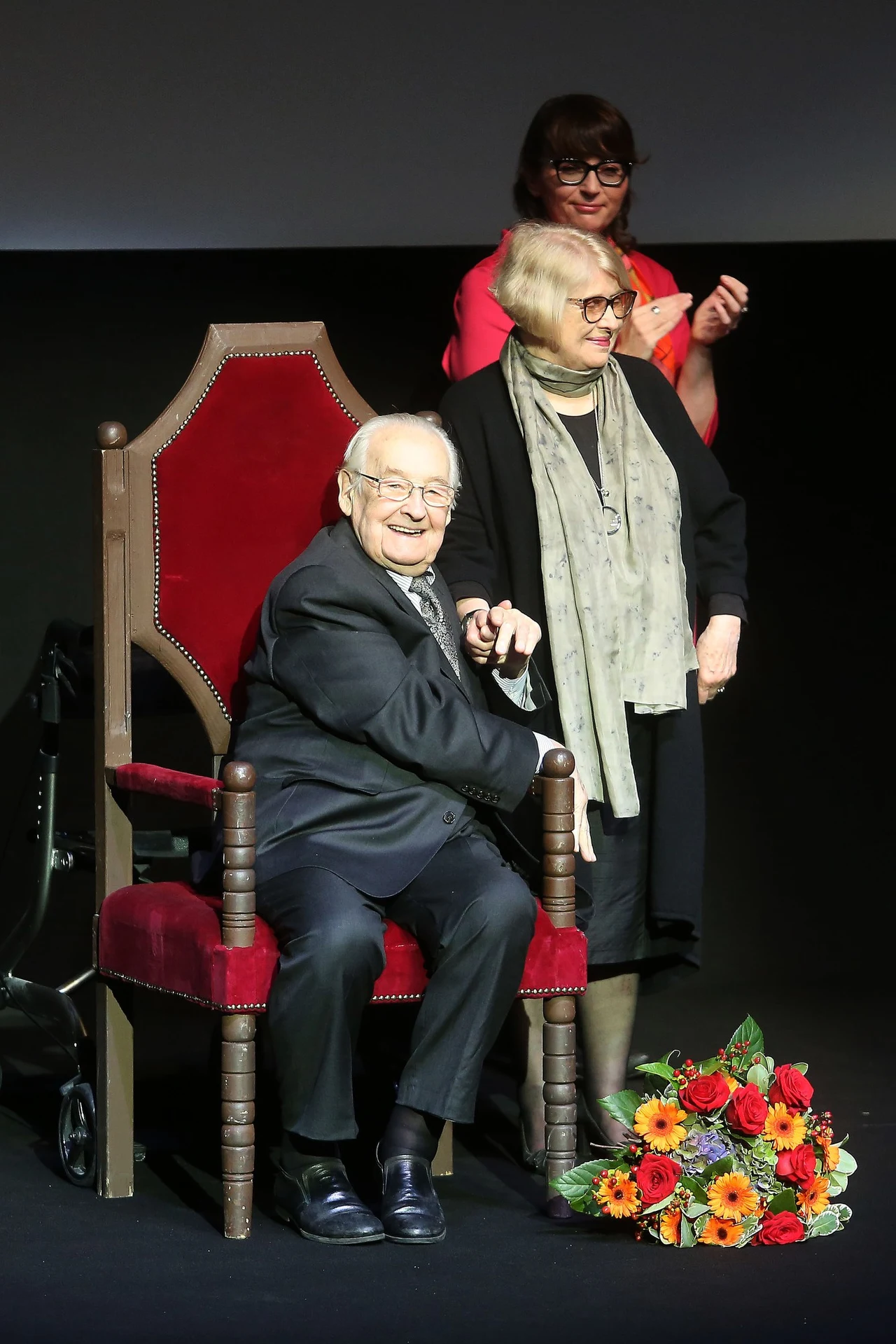 Andrzej Wajda z żoną na festiwalu w Gdyni, 22.09.2016 Andrzej Wajda z żoną na festiwalu w Gdyni, 22.09.2016