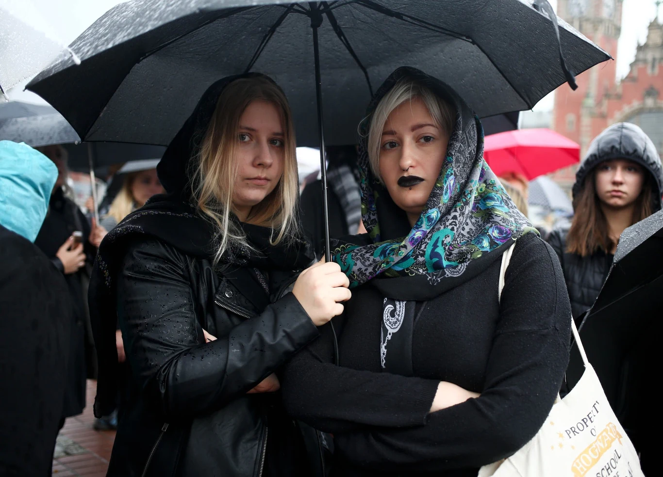 Uczestniczki czarnego protestu Uczestniczki czarnego protestu