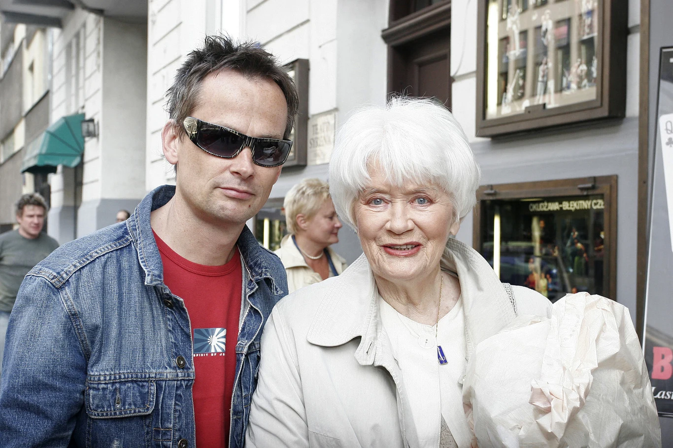 Alina Janowska z synem, Michałem