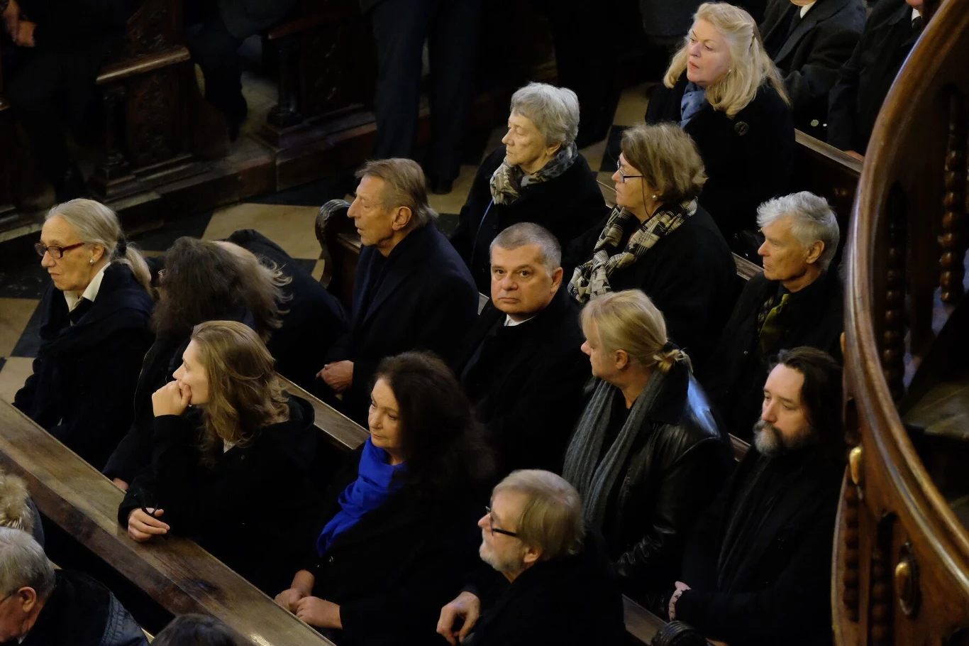 Krzysztof Globisz podczas nabożeństwa żałobnego w bazylice św. Trójcy.