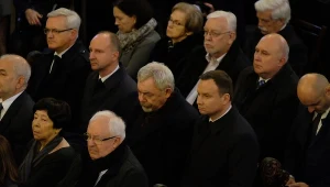 Prezydent Andrzej Duda w bazylice św. Trójcy w towarzystwie prezydenta Krakowa Jacka Majchrowskiego  