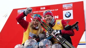 Therese Johaug (z lewej) i Martin Johnsrud Sundby