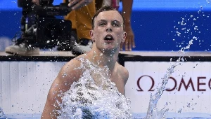 Kyle Chalmers podczas zawodów pływackich