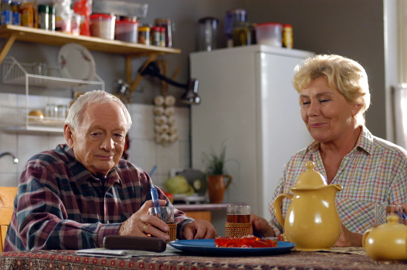 Witold Pyrkosz i Teresa Lipowska na planie "M jak miłość" Witold Pyrkosz i Teresa Lipowska na planie "M jak miłość"