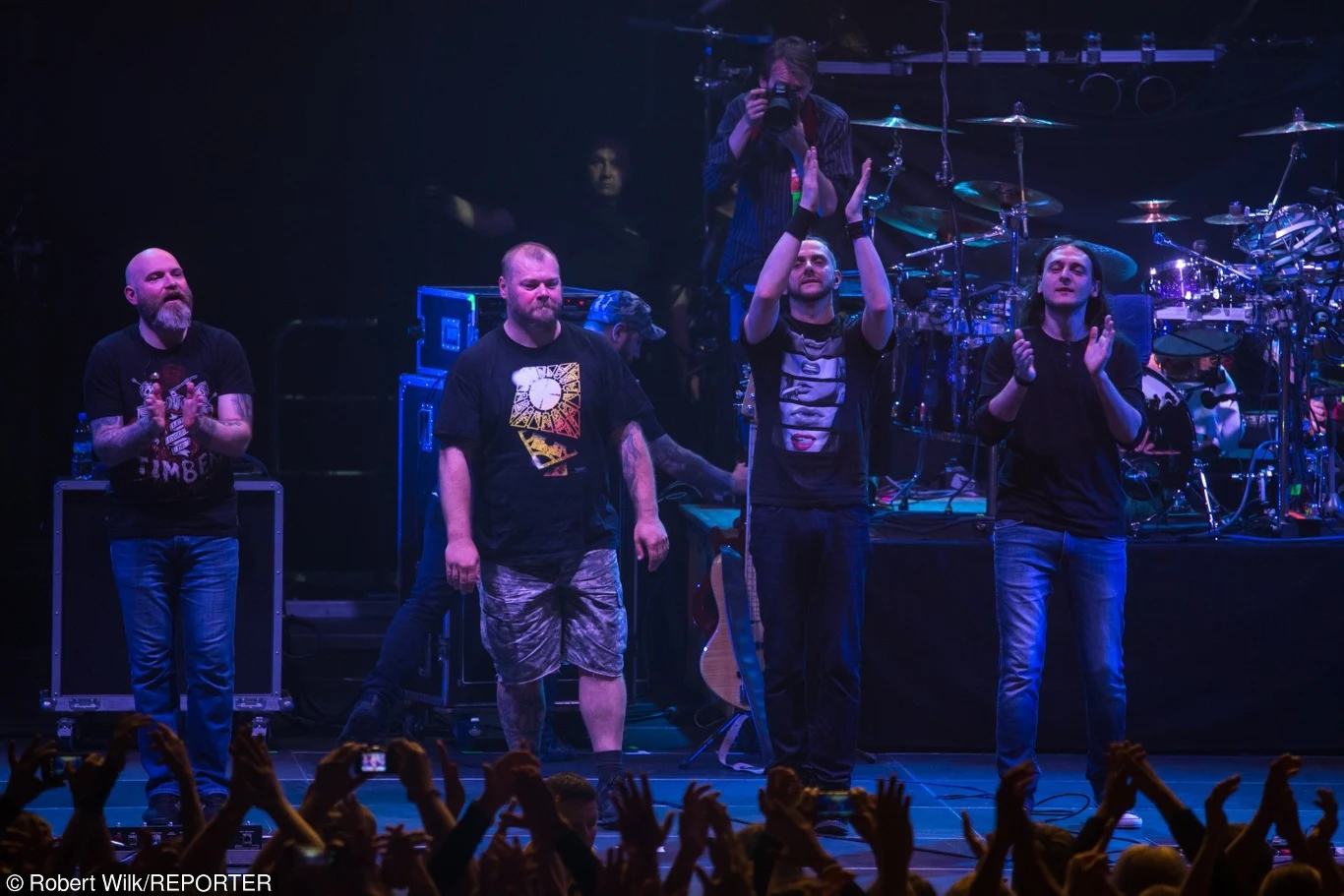 Riverside jako kwartet - pierwszy z lewej Piotr Grudziński, Mariusz Duda drugi z prawej