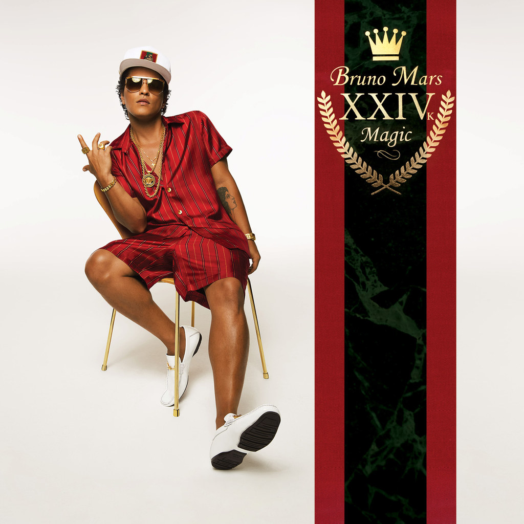 Bruno Mars na okładce płyty "24K Magic"