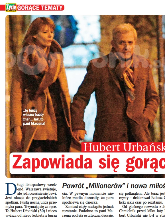 O wieczornym spacerze Urbańskiego i Pokrzywińskiej rozpisuje się "Życie na gorąco" O wieczornym spacerze Urbańskiego i Pokrzywińskiej rozpisuje się "Życie na gorąco"