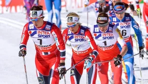 Od lewej: Marit Bjoergen, Therese Johaug i Justyna Kowalczyk