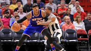 Gwiazdor New York Knicks Carmelo Anthony zdobył 35 punktów w meczu z Miami Heat