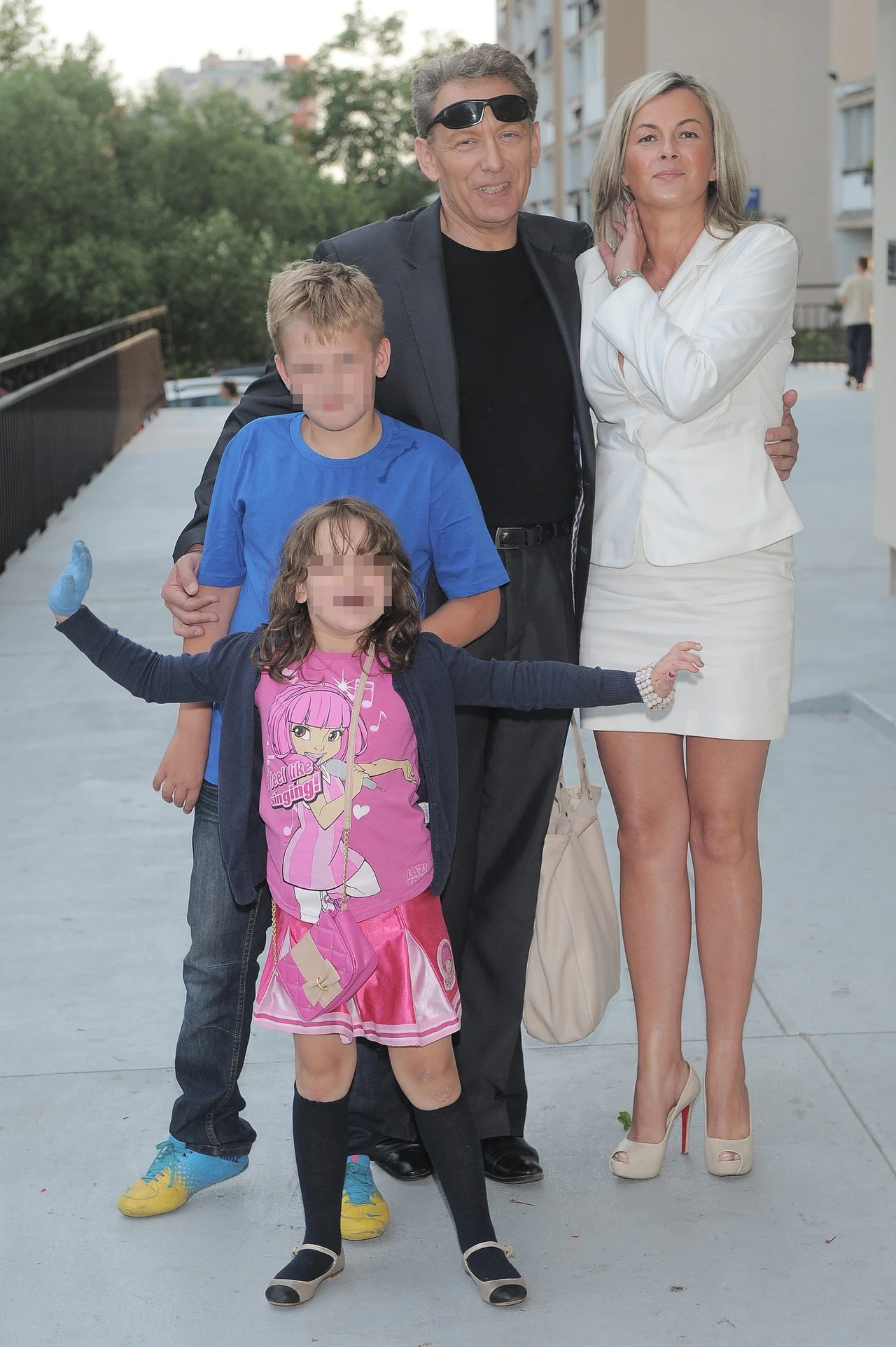 Jacek Borkowski z żoną i dziećmi, 2013 r.