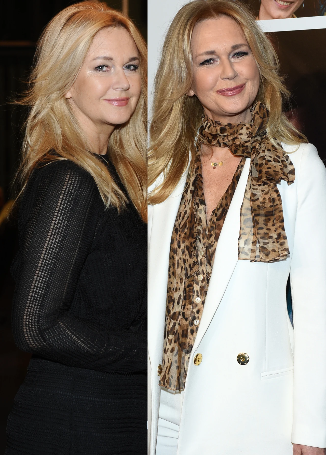 Grażyna Torbicka w listopadzie 2016 (po lewej) i w grudniu 2016 (po prawej)