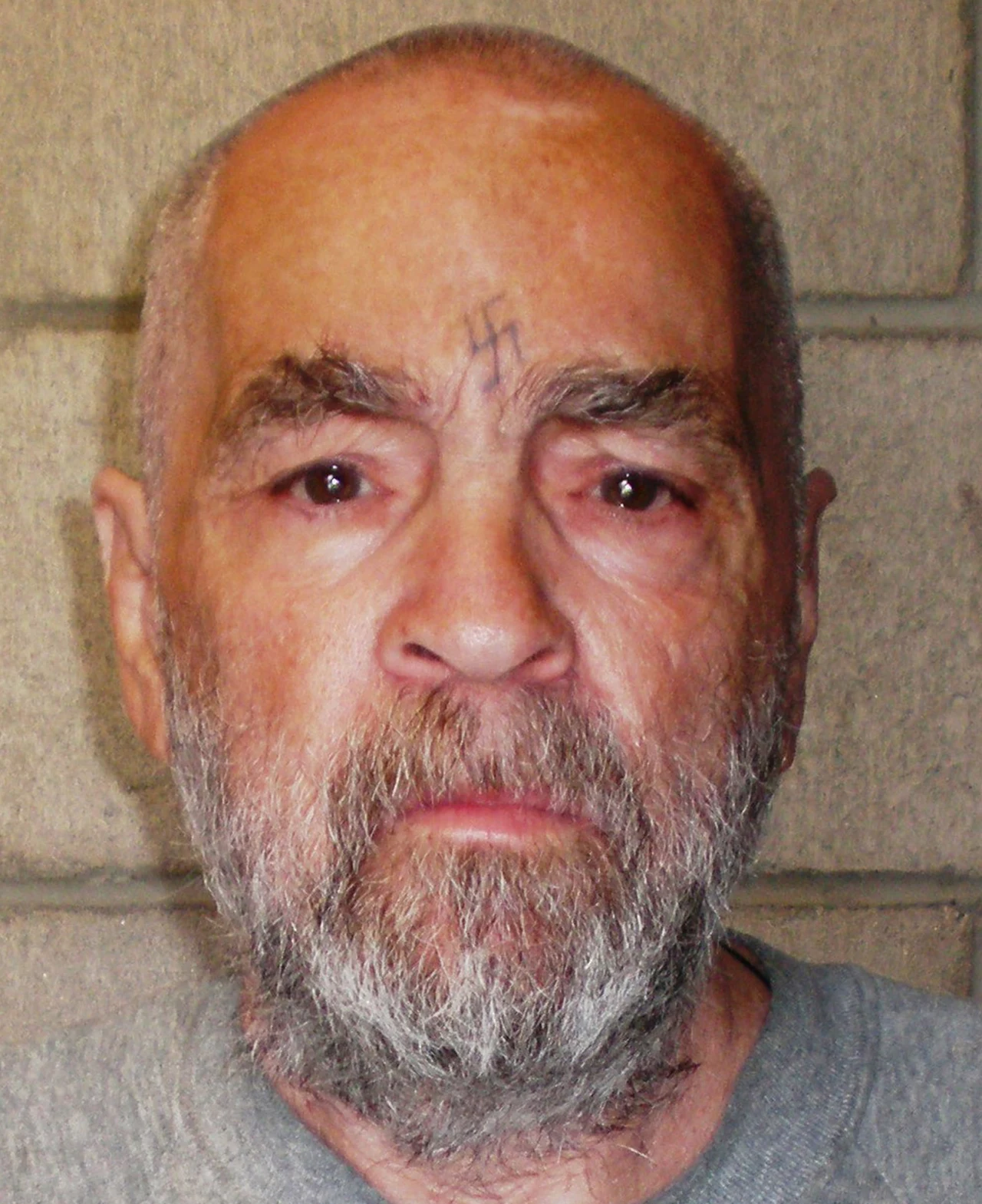Charles Manson w wieku 74 lat (zdjęcie z 2009 roku)