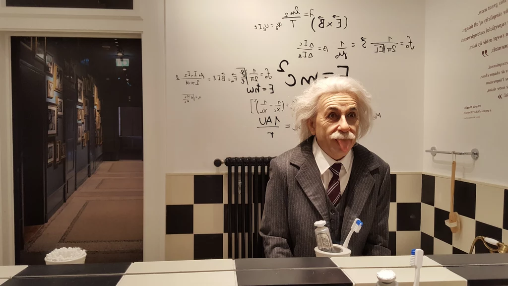 Albert Einstein w łazience u Chaplinów