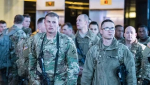 Wrocław: Przylot żołnierzy z Brygady Grupy Bojowej (Armored Brigade Combat Team - ABCT), którzy na co dzień stacjonują w Fort Carson w stanie Colorado w Stanach Zjednoczonych 