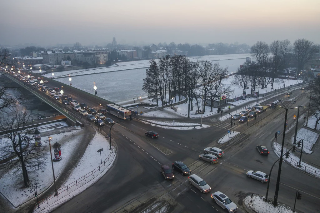 Kraków.  Smog nad miastem 