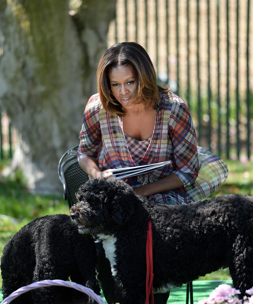 Michelle Obama i pies Bo