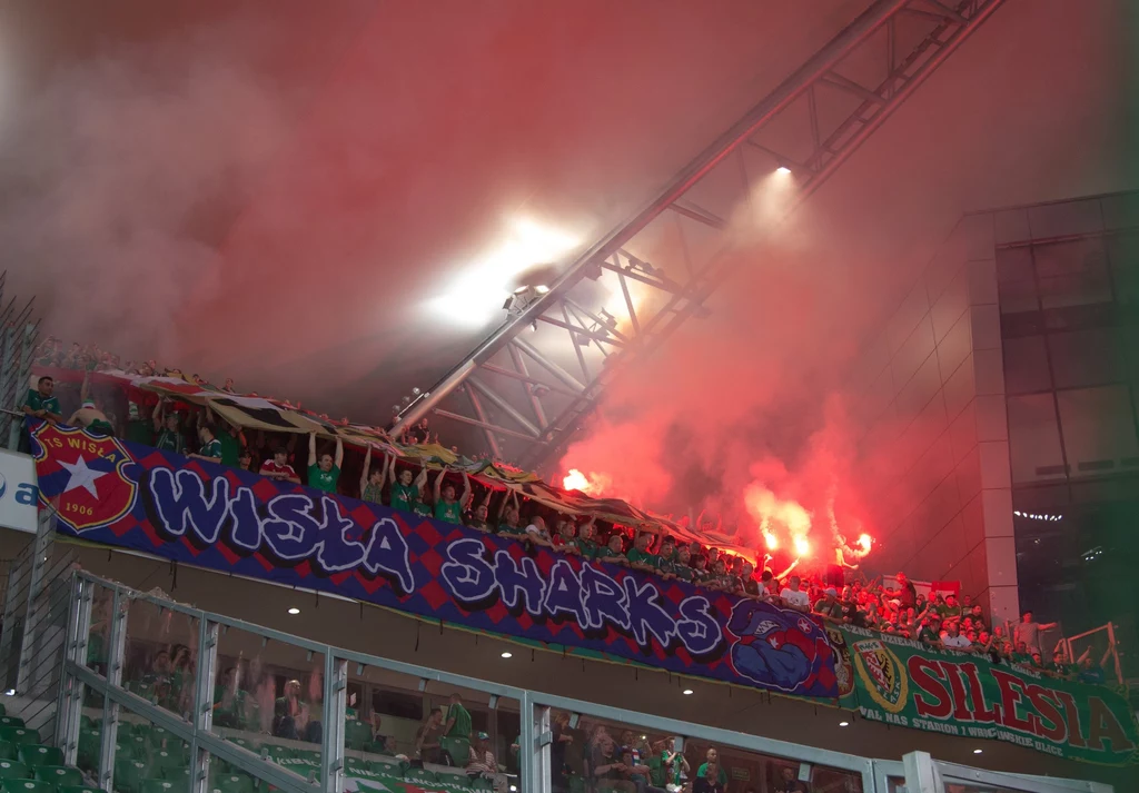 Krakowianie na stadionie Legii Warszawa Krakowianie na stadionie Legii Warszawa