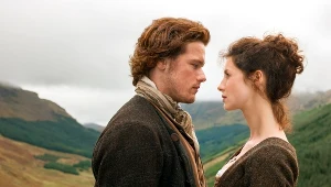 Sam Heughan (Jamie Fraser), Caitriona Balfe (Claire Randall)