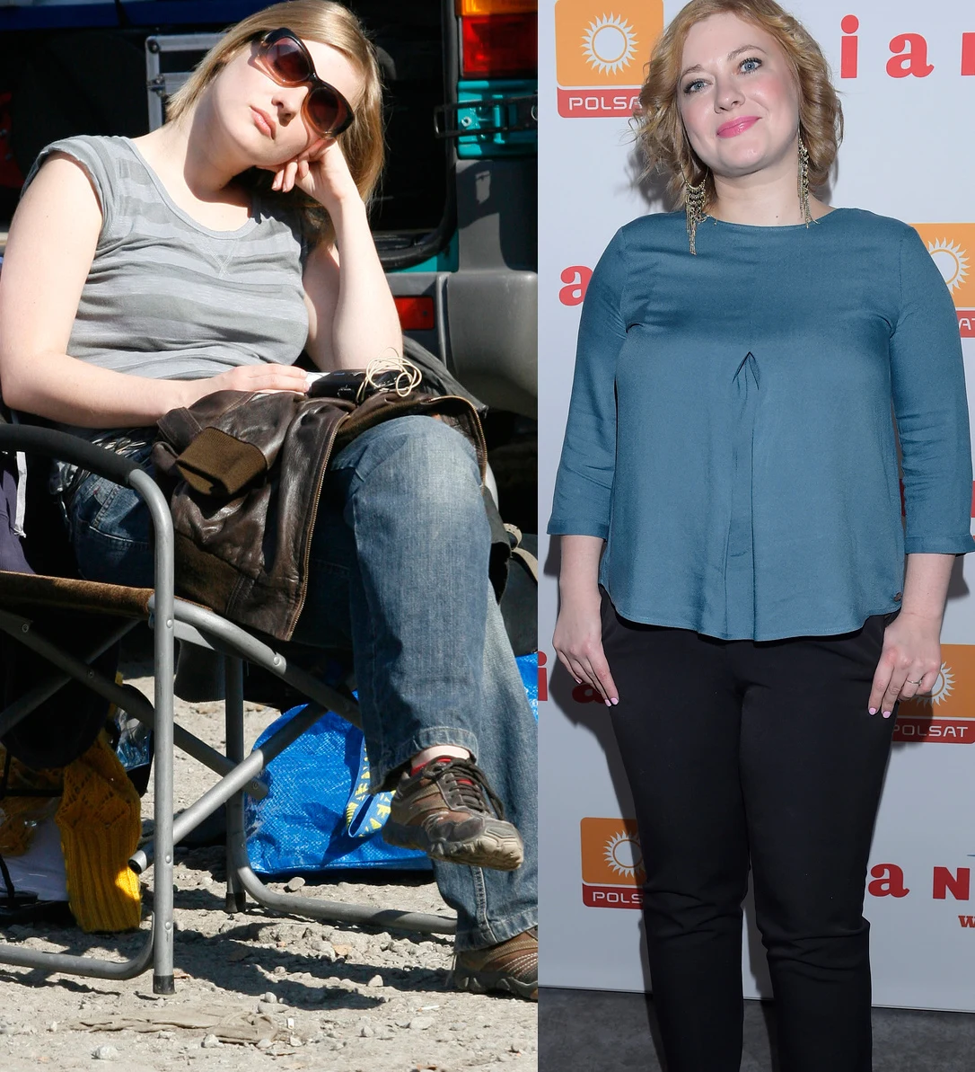 Katarzyna Cynke w 2007 roku (po lewej) i obecnie (po prawej)