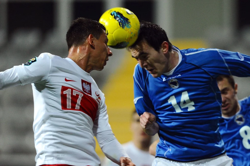 Arkadiusz Piech w koszulce reprezentacji Polski