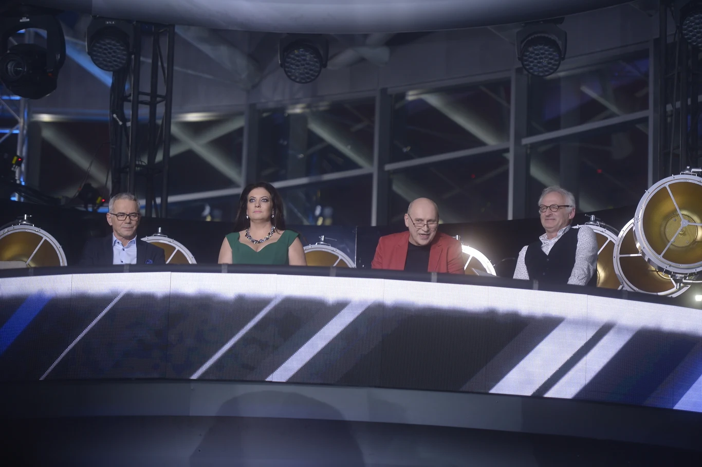 Jurorzy krajowych eliminacji - Robert Janowski, Alicja Węgorzewska, Włodek Pawlik i Krzesimir Dębkis