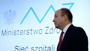 Minister zdrowia Konstanty Radziwiłł podczas konferencji prasowej w siedzibie resortu