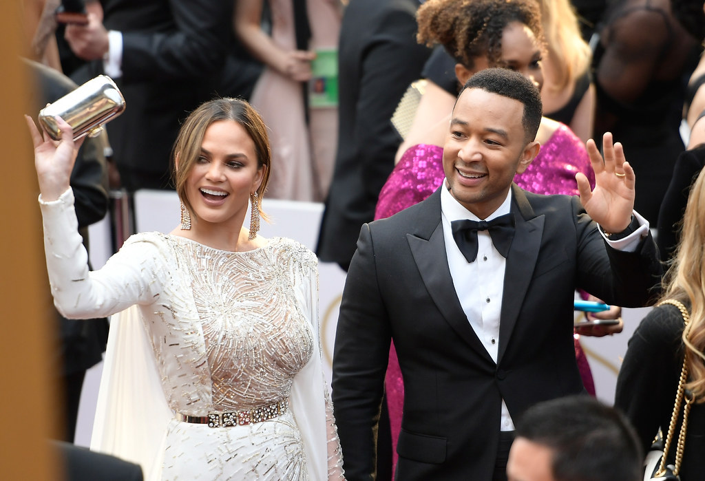 Chrissy Teigen i John Legend podczas Oscarowej gali