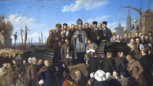 Pogrzeb pięciu poległych - obraz Aleksandra Lessera