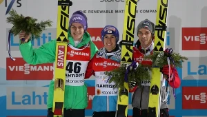 Piotr Żyła na podium MŚ