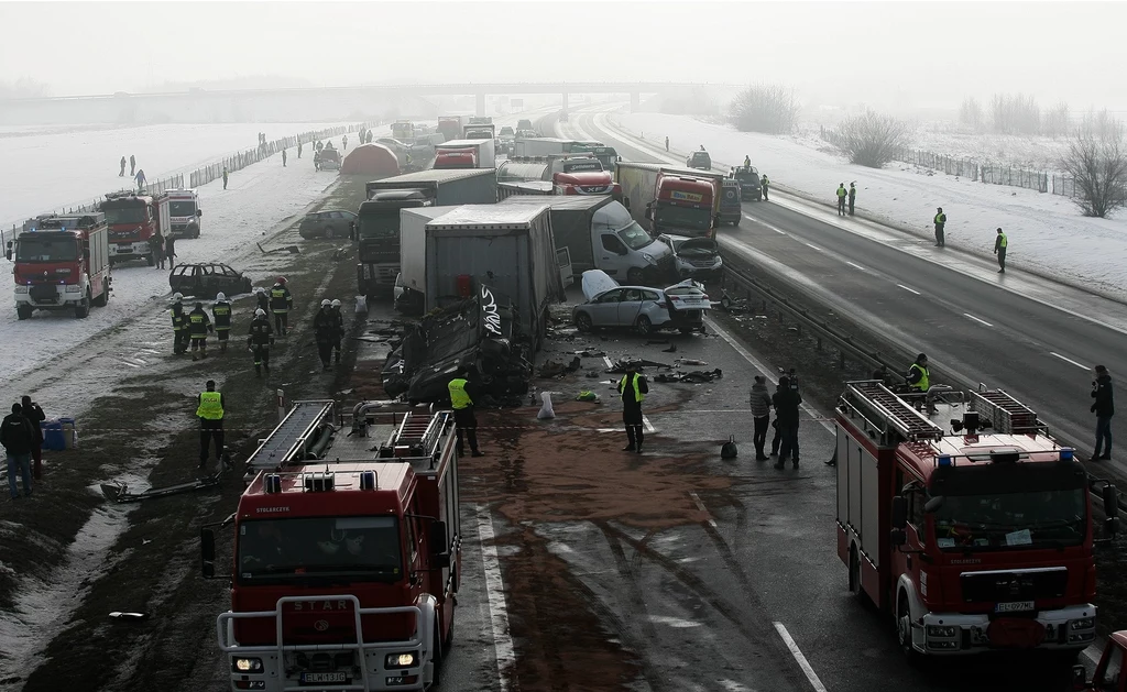 Karambol na autostradzie A1