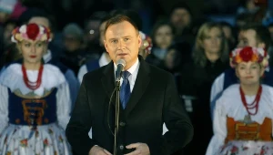 Prezydent Andrzej Duda podczas spotkania z mieszkańcami miasta